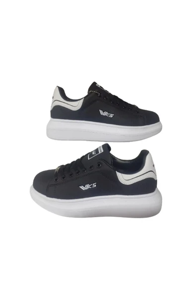 Wickers Unısex Siyah-Beyaz Ortopedik Düz Taban Sneaker Spor Ayakkabı wckrs-99 - 1