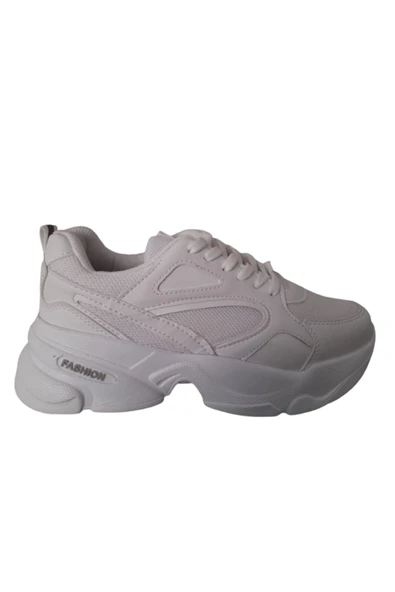 Texin N20 Beyaz Bağcıklı Hafif Kadın Yürüyüş Günlük Ayakkabı