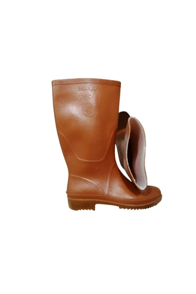 PALALI Unısex Kahverengi Krep Uzun Yağmur Çizmesi - Resim 4