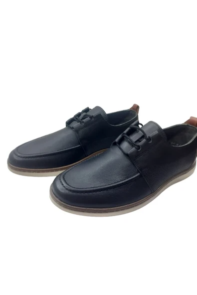 N S R NSR Erkek Siyah Timberlend Günlük Şık Ayakkabı - 2