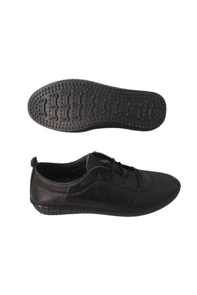 BEREN Erkek Siyah Hakiki Deri Spor Şık Ayakkabı - Resim 3