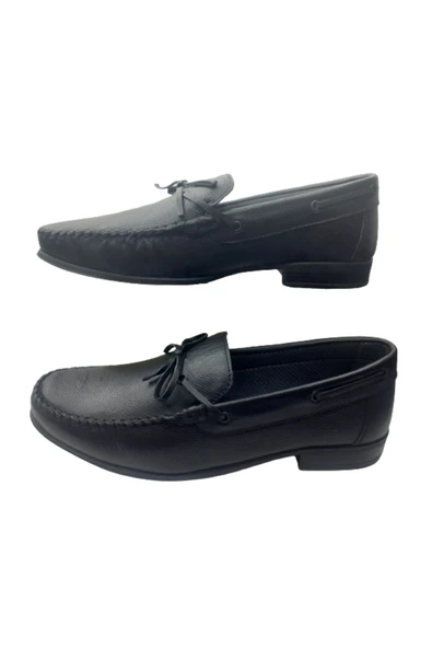 Frank Peter Siyah Fiyonklu Cilt Ortopedik Taban Günlük Ayakkabı - Resim 4