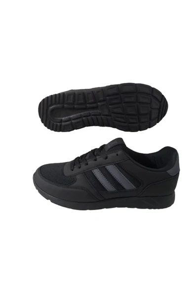 Lutton Siyah-füme Bağcıklı Erkek Ultra Hafif Poli Taban Spor Ayakkabısı - Resim 3