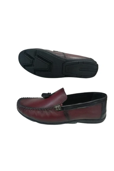 N S R Erkek Bordo Loafer Ayakkabı - 3