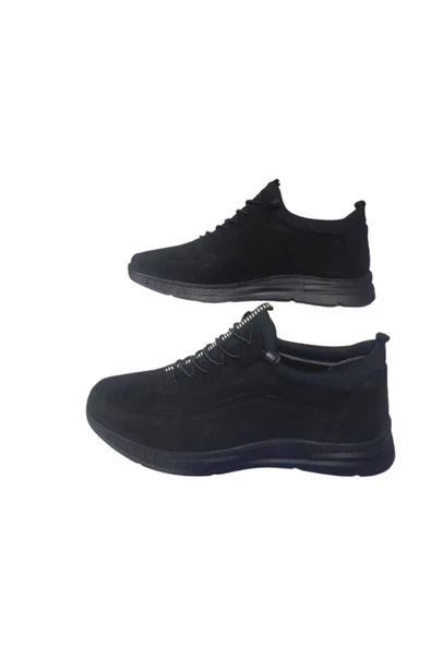 Golden Erkek Siyah Lastikli Hakiki Deri Ortopedik Kaymaz Taban Günlük Ayakkabı GLDNN039-00 - 4