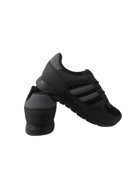 Lutton Siyah-füme Bağcıklı Erkek Ultra Hafif Poli Taban Spor Ayakkabısı - Resim 4