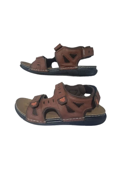 ALC Eren Koyu Kahve Rahat Taban Ayarlanabilir Cırtlı Erkek Sandalet ALC789-14 - Resim 4