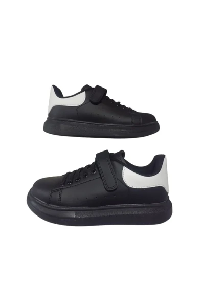 ARVENZO Unısex Çocuk Siyah Beyaz Ortopedik Taban Yürüyüş Ayakkabı Arvzo366-00 ürün görseli