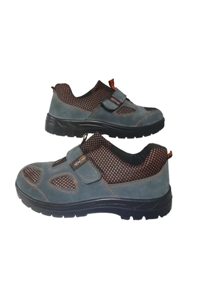 Newkamp Erkek Gri-Turuncu Çeliksiz Süet İş Güvenlik Ayakkabısı