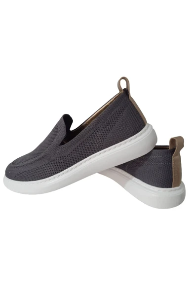 BEREN Polo Füme-Sarı Erkek Fileli Modern Tasarım Yazlık Ayakkabı - Resim 3