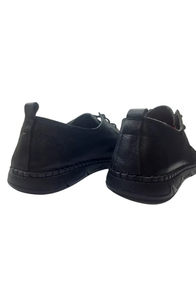 Frank Peter Erkek Siyah Çarık Ortopedik Taban Günlük Şık Ayakkabı - 6