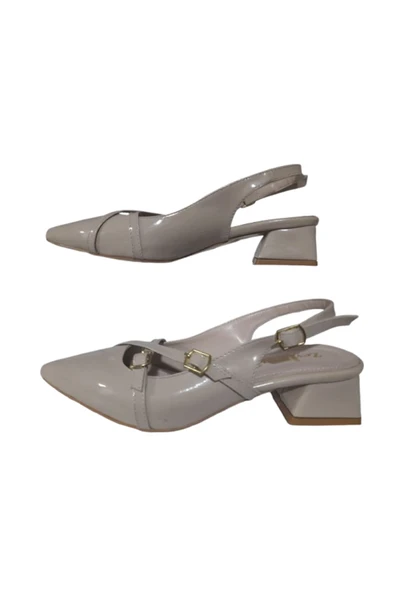 CEYLANLAR Kadın Krem-Rugan Sandalet Şık Ev İş Ofis Günlük Şık Ayakkabı - Resim 5