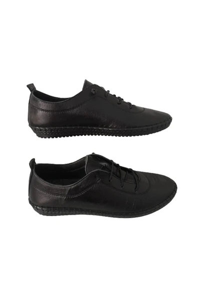 BEREN Erkek Siyah Hakiki Deri Spor Şık Ayakkabı - Resim 2