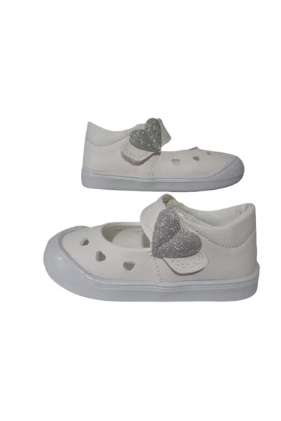 Arzen Kız Bebek Beyaz İlk Adım Ortopedik Taban Günlük Ayakkabı arzn98-12 ürün görseli