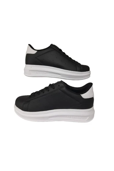 DarkStep Siyah Bağcıklı Unisex Günlük Şık Spor Ayakkabı