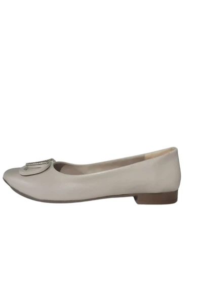Shoes La Meira Shoes Kadın Krem V Tokalı Günlük Şık Babet Lmra310-23 - 3
