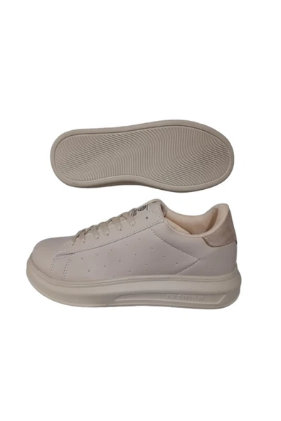 DarkStep Bej Bağcıklı Unisex Günlük Şık Spor Ayakkabı - 5