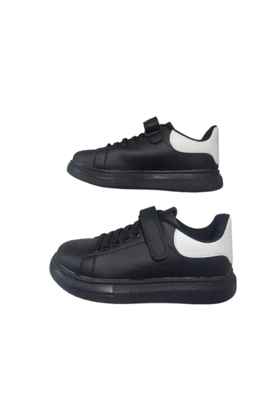 ARVENZO Unısex Çocuk Siyah Beyaz Ortopedik Taban Yürüyüş Ayakkabı Arvzo366-00 - Resim 4