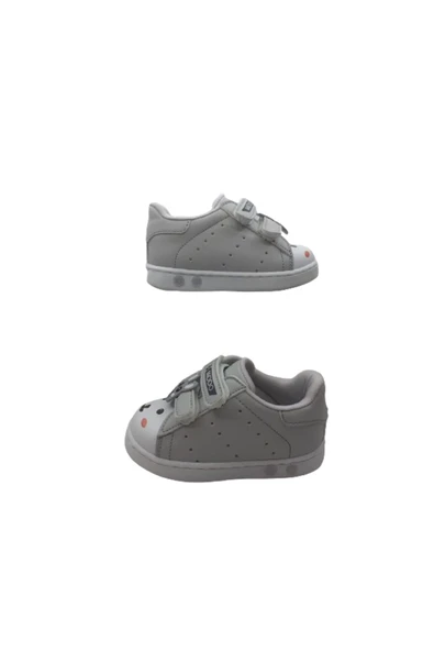 MİDDO KİDS Middo Kids Erkek Bebek Gri-Beyaz Tavşanlı İlk Adım Ortopedik Günlük Yürüyüş Ayakkabı mddo658-00 ürün görseli