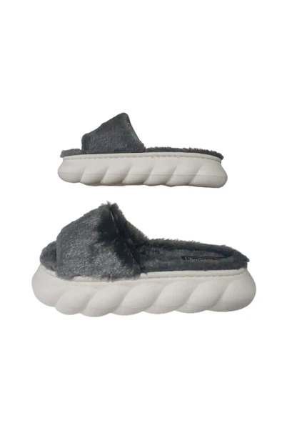 Akınal Bella Kadın Gri Peluş Ultra Hafif Günlük Terlik AKB105-979 - 4