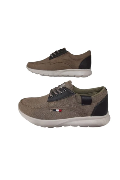 Dakırs Dakır's Erkek Bej Bağcıklı Ortopedik Taban Günlük Şık Yürüyüş Ayakkabı - Resim 4