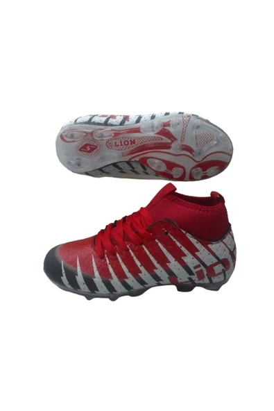 FREELİON Freelion Erkek Siyah Kırmızı Çoraplı Krampon Futbol Ayakkabsı - 4