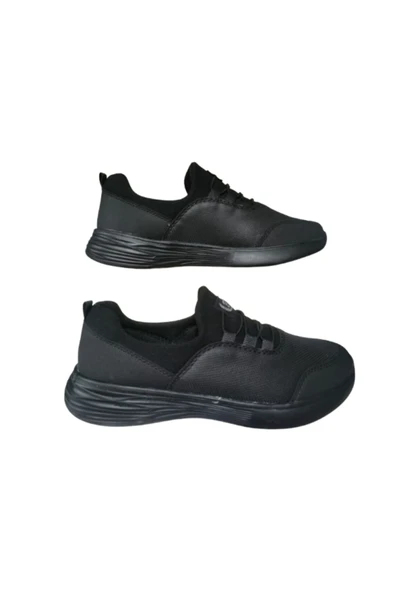 BS BLACK SEA Black Sea Kadın Siyah Ultra Hafif Cilt  Günlük Şık Babet Ayakkabı - Resim 4