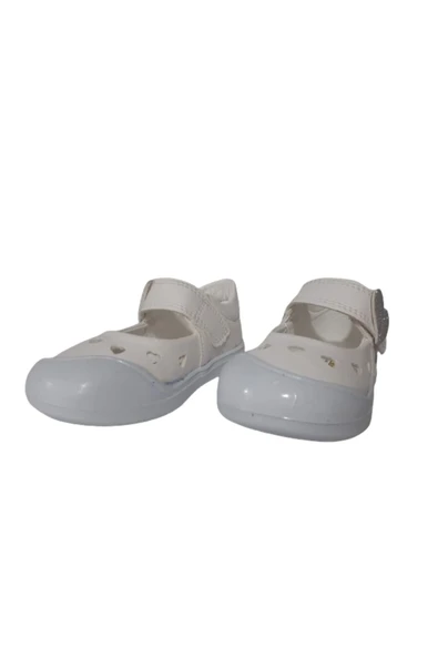 Arzen Kız Bebek Beyaz İlk Adım Ortopedik Taban Günlük Ayakkabı arzn98-12 - Resim 3