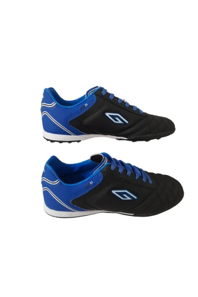 Dugana Erkek Büyük Beden Siyah-mavi Bağcıklı Hafif Halı Saha Ayakkabısı - Resim 2