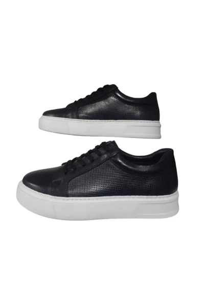 Faruk Engin Erkek Siyah Beyaz Deri Ortopedik Taban Günlük Şık Ayakkabı FREN201-30 - Resim 4