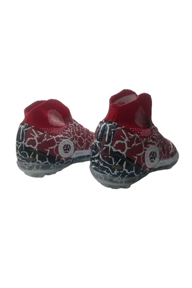 TİWİNGO Erkek Çocuk Kırmızı-Beyaz Çoraplı Halı Saha Futbol Ayakkabısı - Resim 3