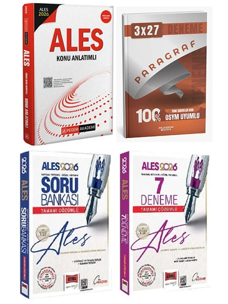 Pegem + Yargı 2026 ALES Konu Anlatım + Soru + 7 Deneme + Anla Kazan Paragraf Deneme 4 lü Set - Resim 3