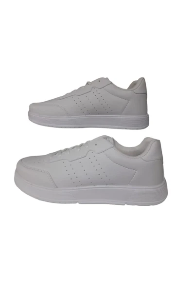 DarkStep Beyaz Bağcıklı Erkek Günlük Şık Spor Ayakkabı - 2