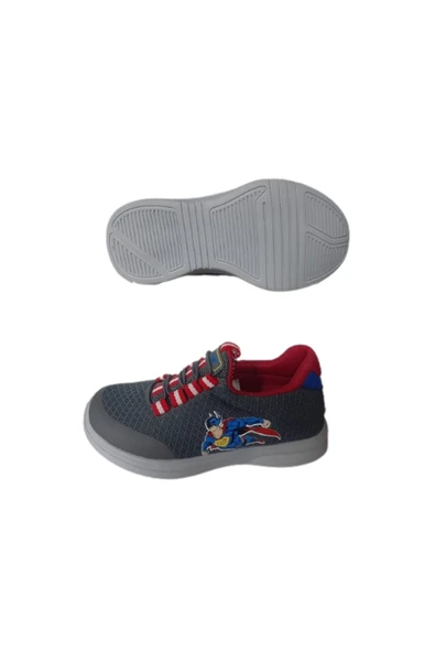Best Of Erkek Çocuk Füme-Kırmızı Figürlü Likralı Lastikli Ultra Hafif Spor Ayakkabısı - Resim 6