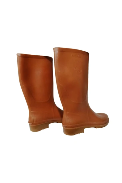 PALALI Unısex Kahverengi Krep Uzun Yağmur Çizmesi - Resim 3