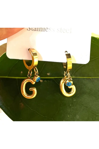 Monalisa Home Gold Renk G Harfi Lüks Gösterişli Klips  Küpe ürün görseli 1