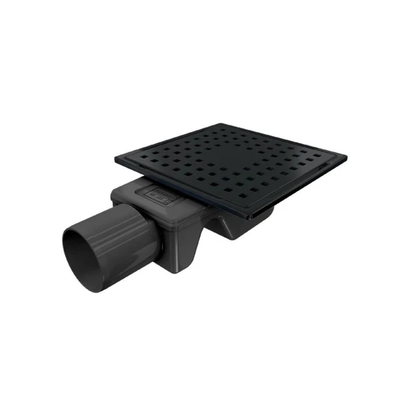 VALTEMO İNOKS BASE 50 IZGARALI  15*15 YAN ÇIKIŞLI  (SİYAH) ürün görseli