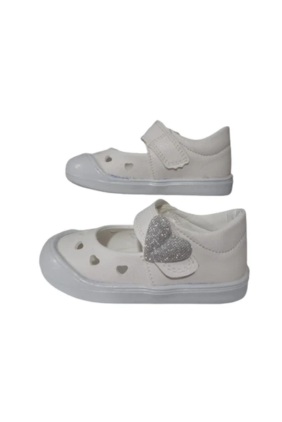 Arzen Kız Bebek Beyaz İlk Adım Ortopedik Taban Günlük Ayakkabı arzn98-12 - Resim 5