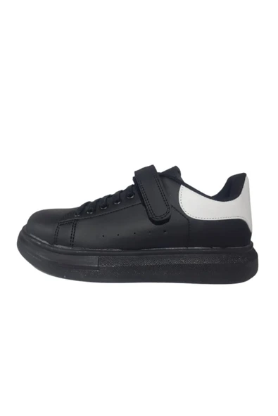 ARVENZO Unısex Çocuk Siyah Beyaz Ortopedik Taban Yürüyüş Ayakkabı Arvzo366-00 - Resim 3