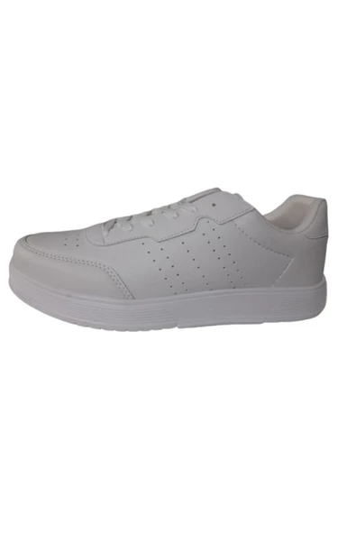 DarkStep Beyaz Bağcıklı Erkek Günlük Şık Spor Ayakkabı - 5