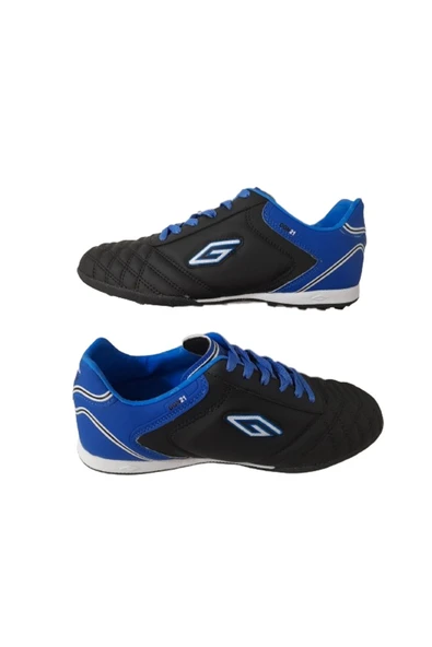 Dugana Erkek Büyük Beden Siyah-mavi Bağcıklı Hafif Halı Saha Ayakkabısı ürün görseli