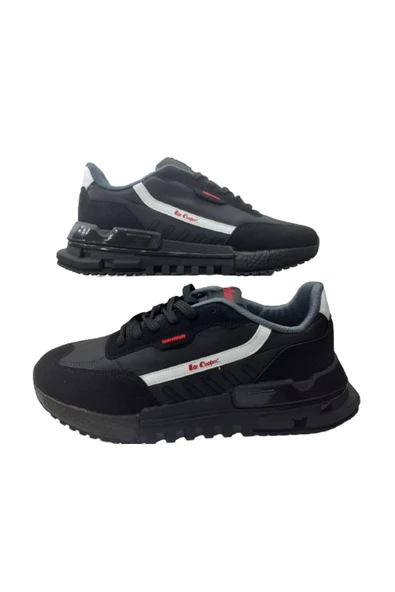 Lee Cooper Erkek Siyah-Kırmızı Su Geçirmez Ortopedik Taban Günlük Spor Ayakkabısı ürün görseli