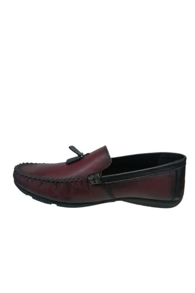 N S R Erkek Bordo Loafer Ayakkabı - 6