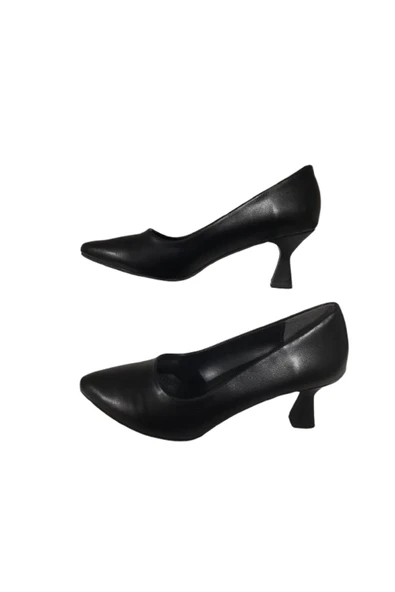 Nirvana Shoes Kadın Siyah Kısa Kadeh Topuklu Abiye Ayakkabı - Resim 3