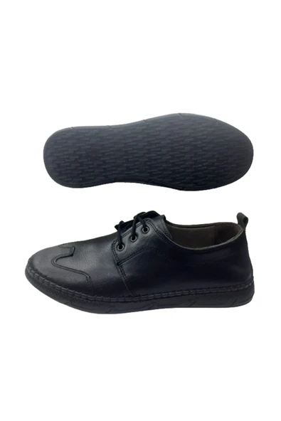 Frank Peter Erkek Siyah Çarık Ortopedik Taban Günlük Şık Ayakkabı - 4