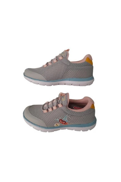Best Of Kız Çocuk Gri Figürlü Likralı Lastikli Ultra Hafif Spor Ayakkabısı - Resim 2