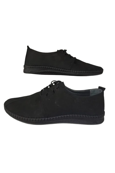 Golden Hakiki Deri Siyah-Süet  Günlük Şık Erkek Ayakkabı ürün görseli