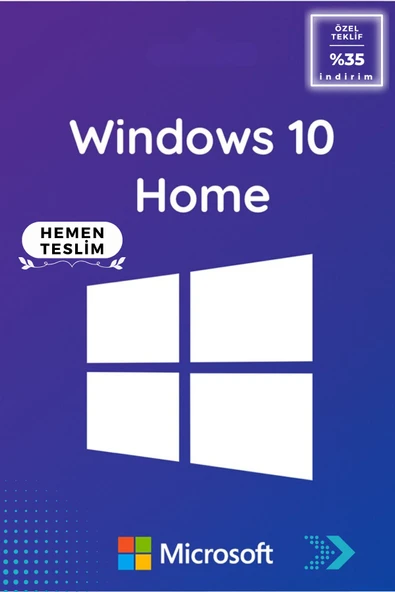 MICROSOFT Windows 10 Home OEM - Dijital Lisans Anahtarı - Windows 10 Ömür Boyu, Garantili, ESD Key - 2