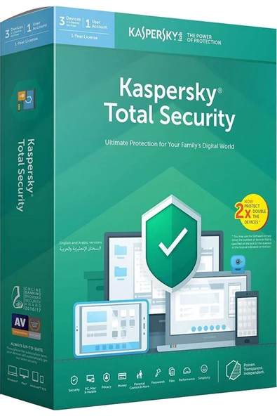 KASPERSKY Total Securıty 3 Kul 1 Yıl