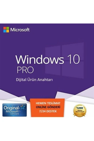 MICROSOFT Wındows 10 Pro Key 64&32bit Dijital Lisans Hemen Teslim - 1